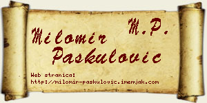 Milomir Paskulović vizit kartica